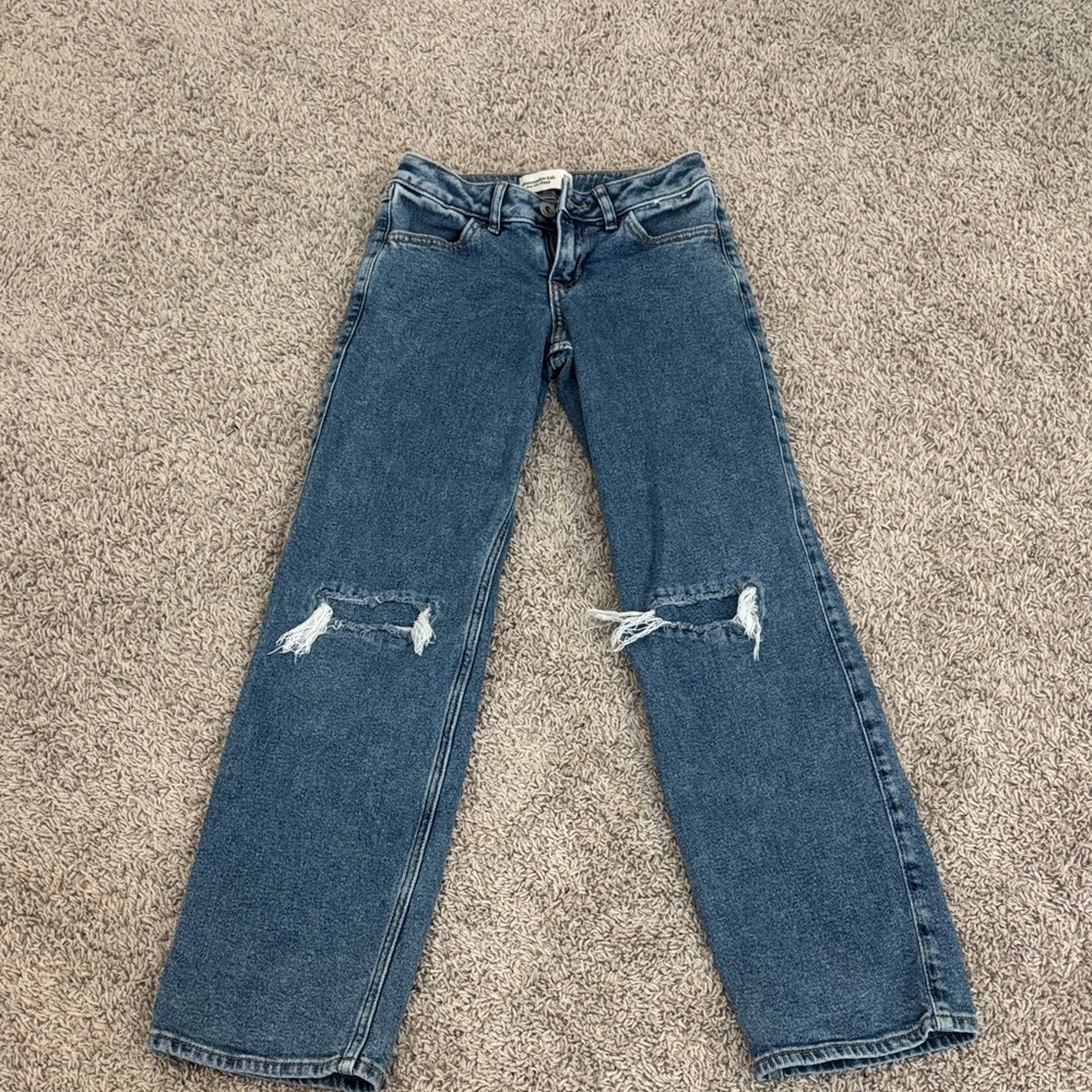 Abercrombie Kids Blue Ripped Boyfriend Jeans